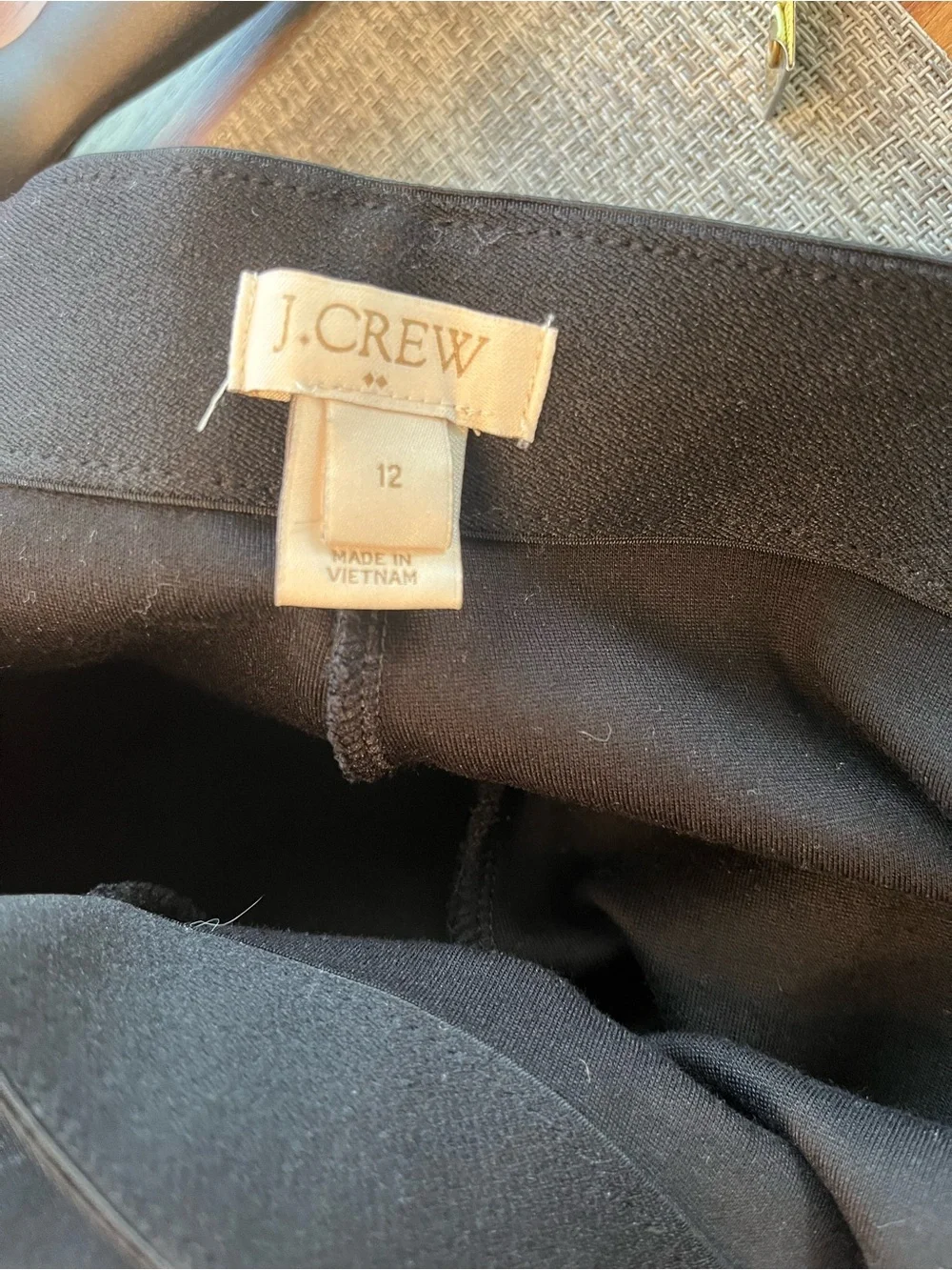 J. Crew Women’s 12 Black Pixie Ankle Legging Dress Pants Back Seam Side Zip EUC